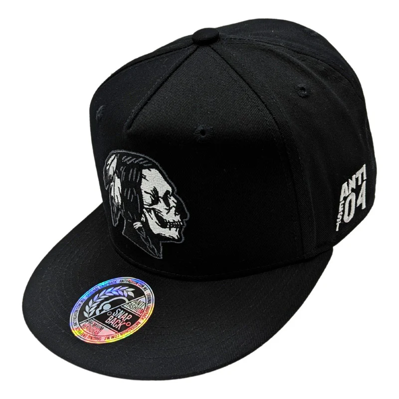 Gorra Antifashion Red Skull Negro Algodón Bordado 015 - Imagen 3