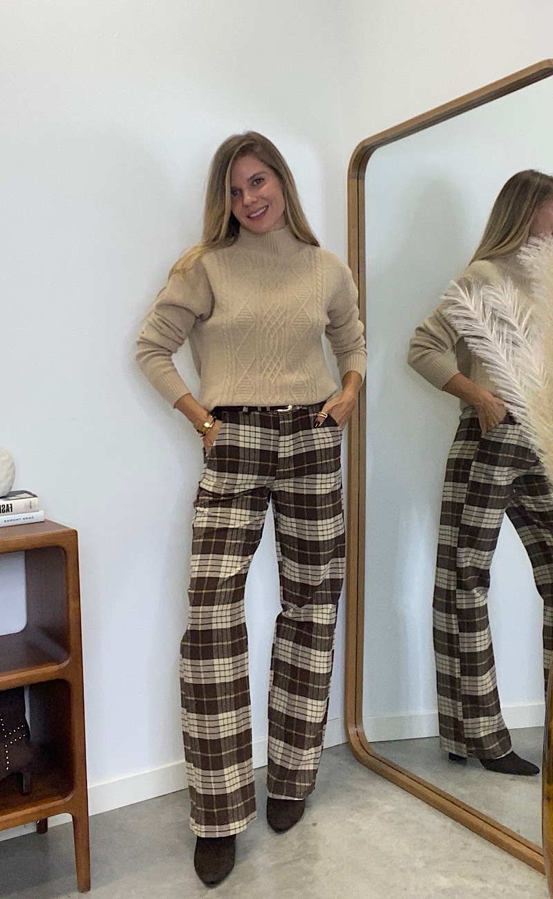 Pantalon Marron Cuadros - Imagen 2